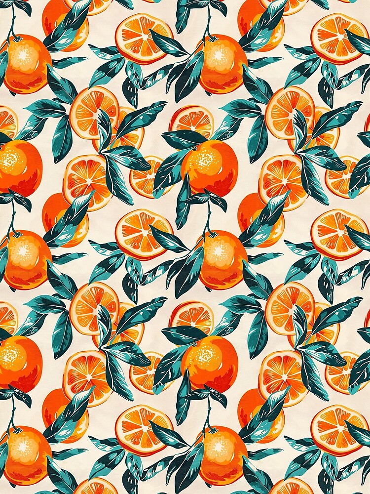 Bold Retro Oranges Seamless Pattern by FolkloreShoppe