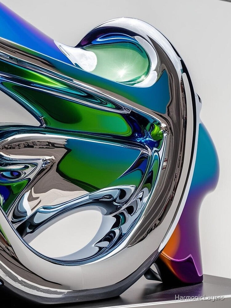 Futuristic Chrome Abstract in Blue, Green, and Purple by Harmonic_Layers