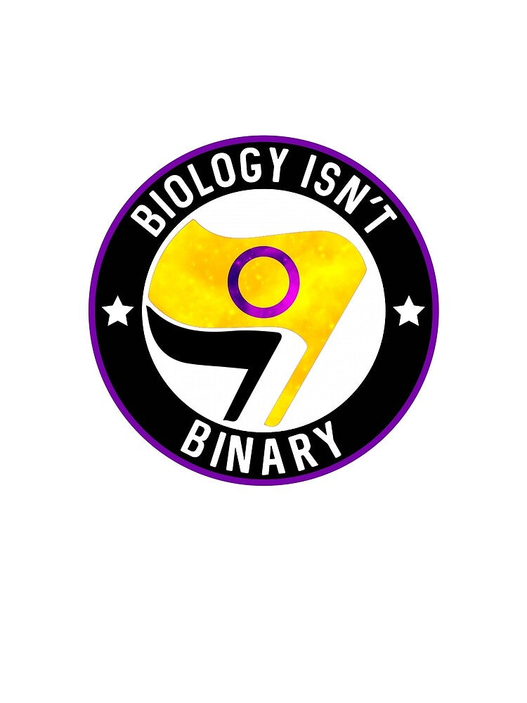 Biology Isn’t Binary (Intersex Pride Galaxy) by Anarcha-Maenad