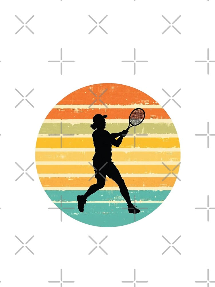 Vintage Tennis Player Retro Sunset Vibes by Kia Blaze