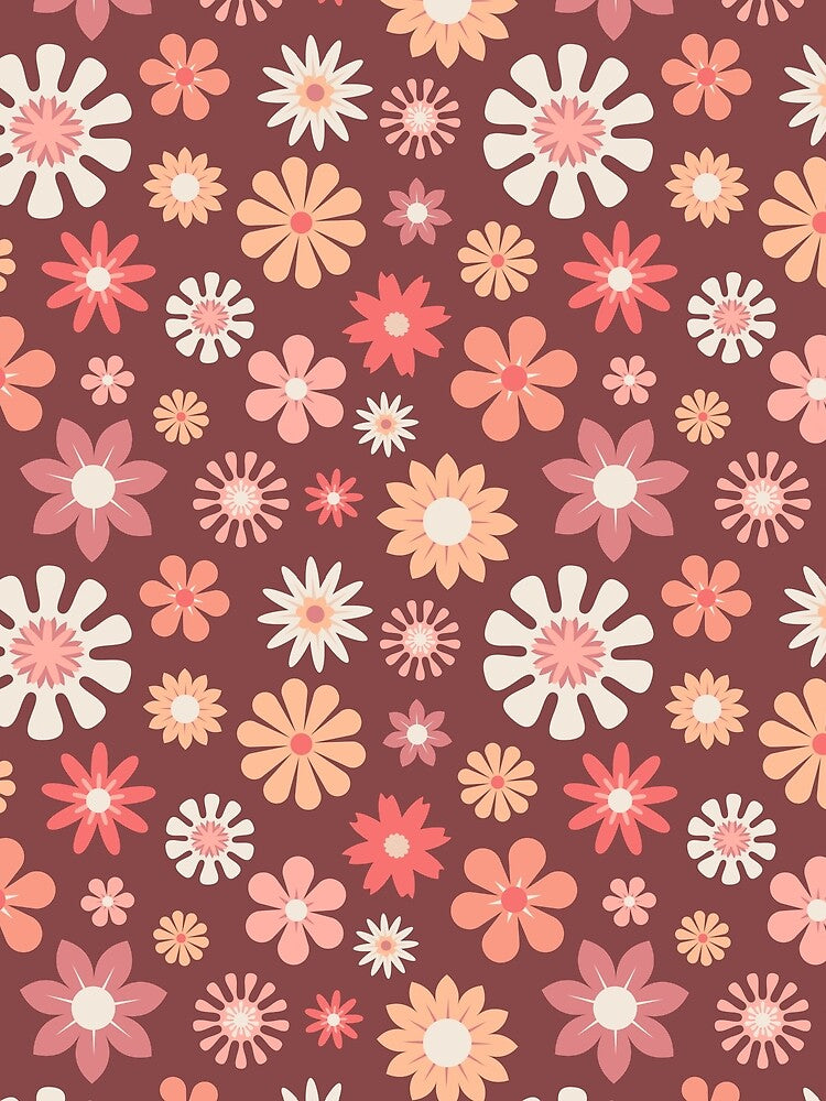 Retro Flowers - Peachy by Graphic Daisy