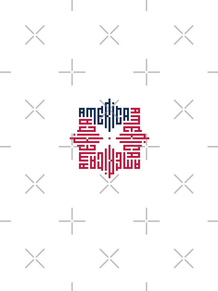 AMERICA | Color  | Modern Geometric Kufi Calligraphy | From Name to Art by FOR YOUR NAME