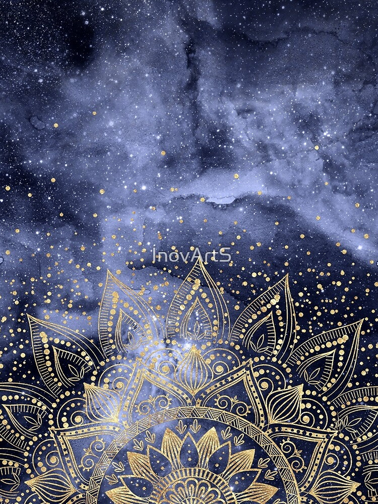 whimsical gold mandala confetti design by InovArtS