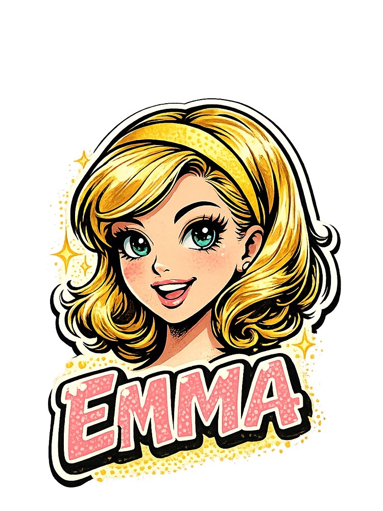 Emma – Cute Girl Name Mascot by AlexLineArt