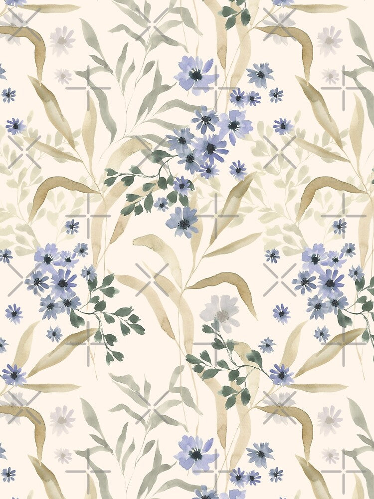Wildflowers summer nostalgia watercolor pattern by LindaSitniece