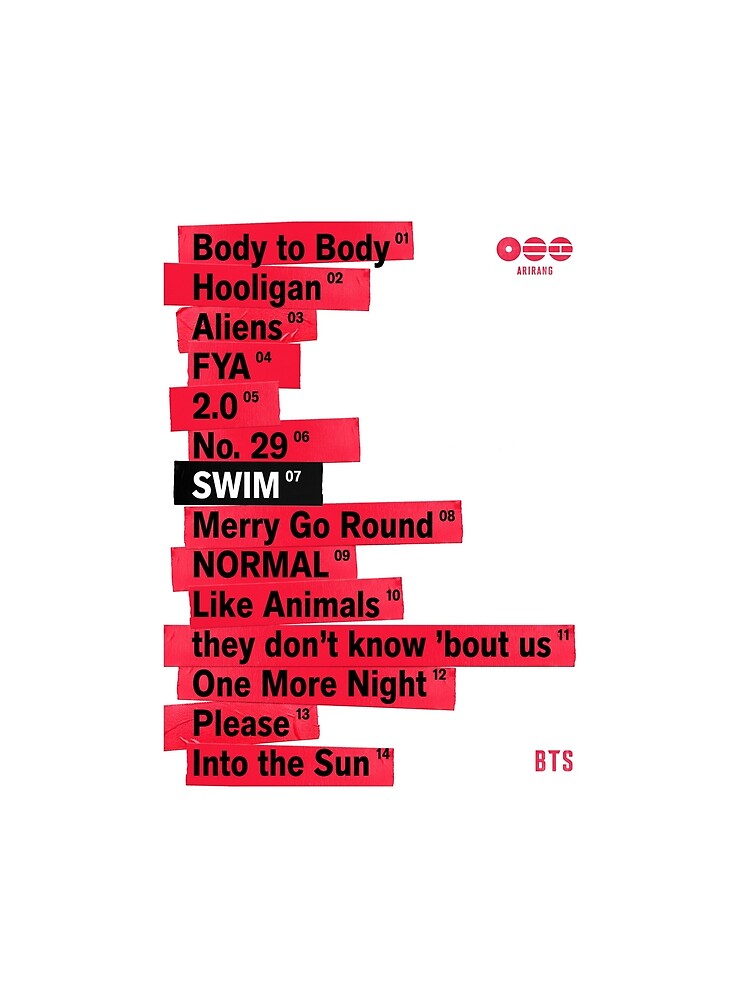 BTS ARIRANG tracklist by moamaxshop