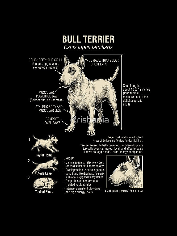 Bull Terrier Scientific Anatomy Biology Dog Lover by Kimberley King Art  King Art