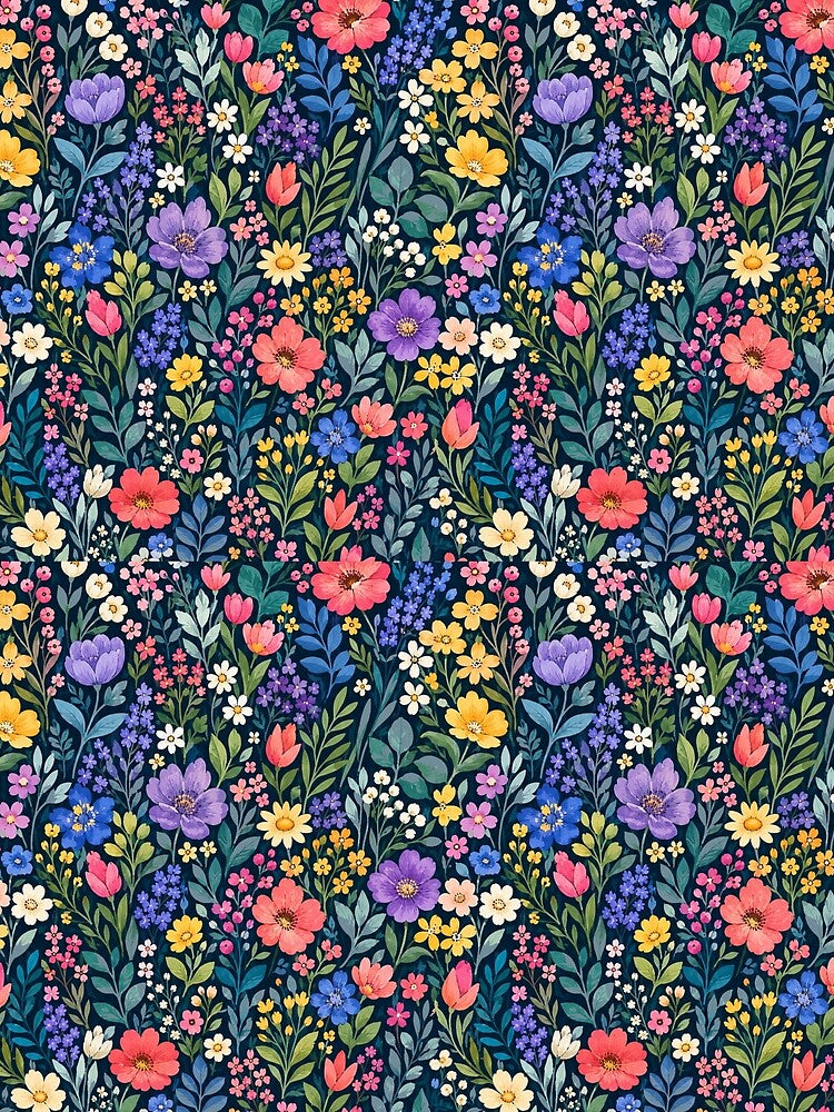 Colorful Wildflower Garden Botanical Floral Pattern Nature Lover by Moizento