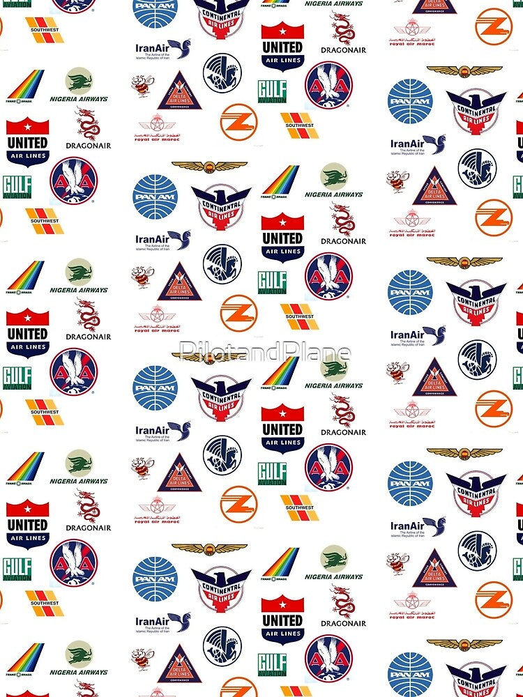 vintage airline logos collage by PilotandPlane