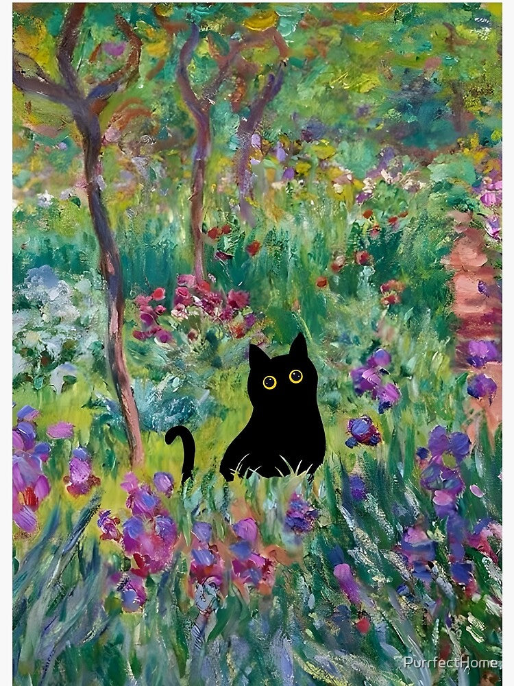 Monet Irises Garden Cat by PurrfectHome