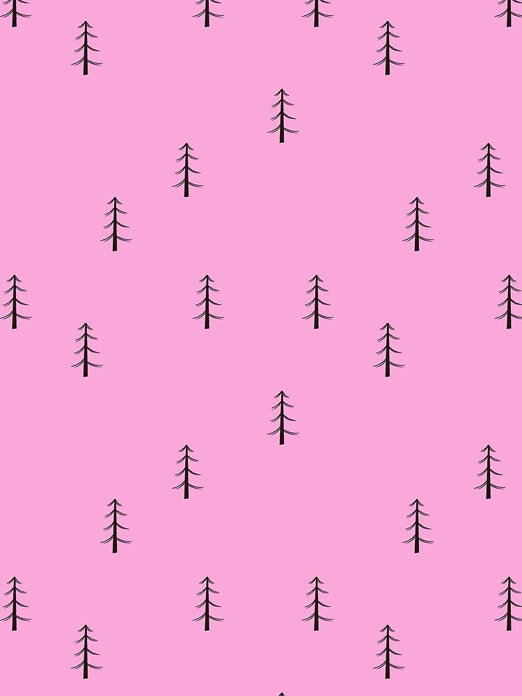 Minimalist Forest on Bubble Gum Pink by KSimpson838
