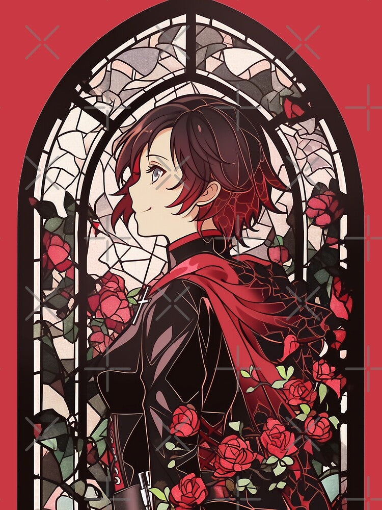 Stained Glass Ruby Rose by SchellStation