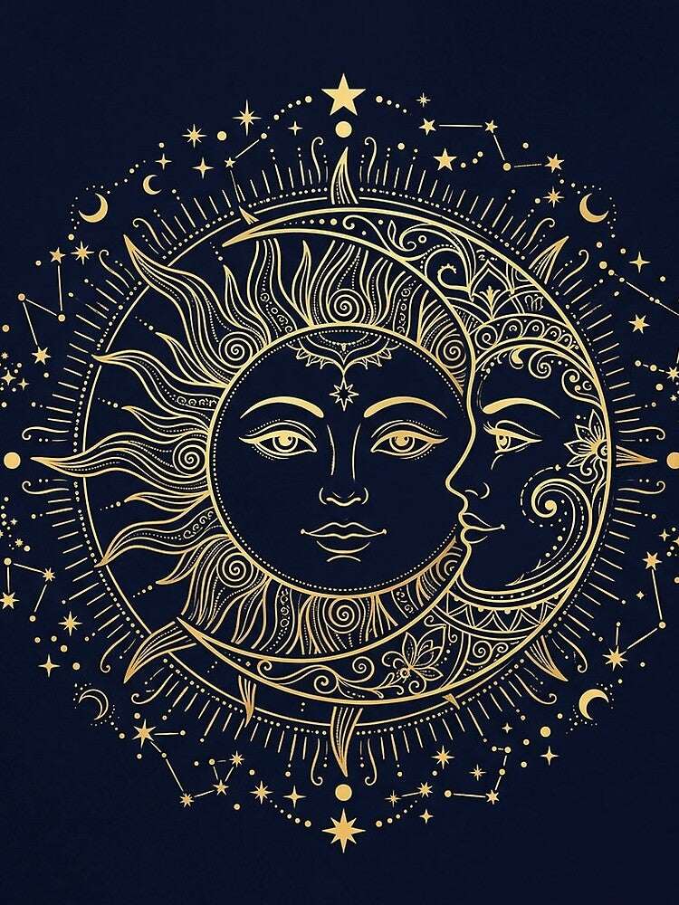 Celestial Sun and Moon Face Gold by AEVORI