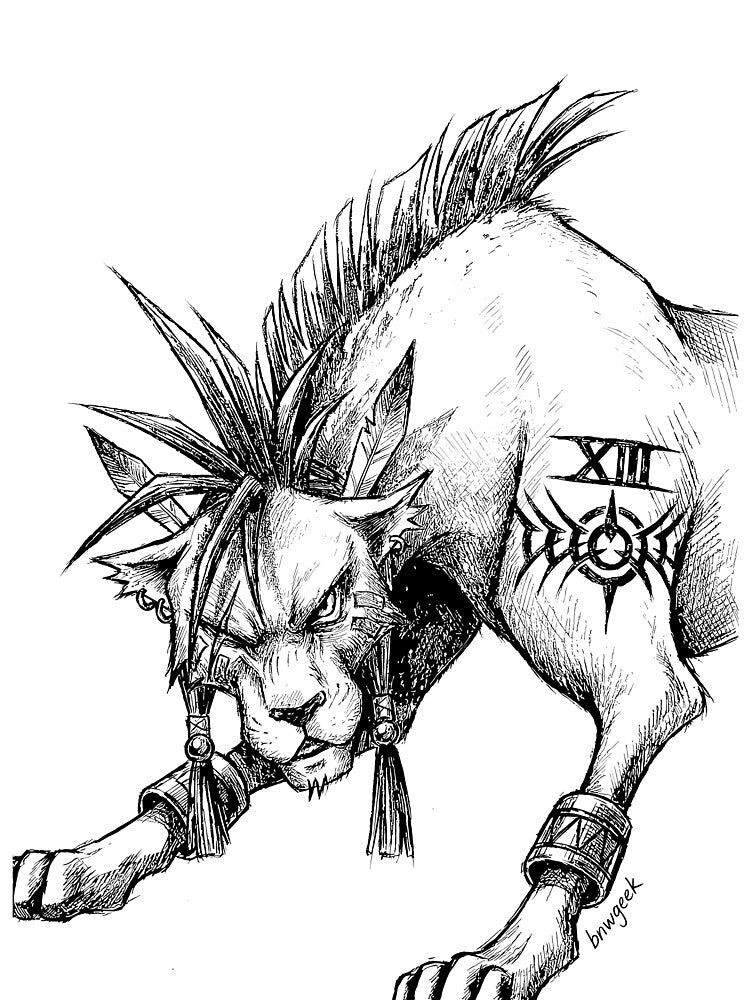 Red XIII Final Fantasy VII FF7 FFVII Fanart by bapupa