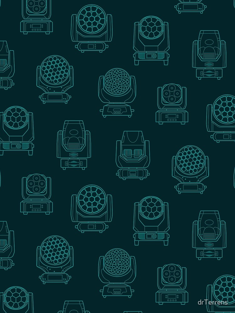 Horizontal Green Moving Head Blueprint Pattern by drTerrens