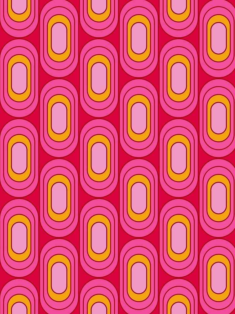 Retro Elipses Red and Pink by Blue-Banana