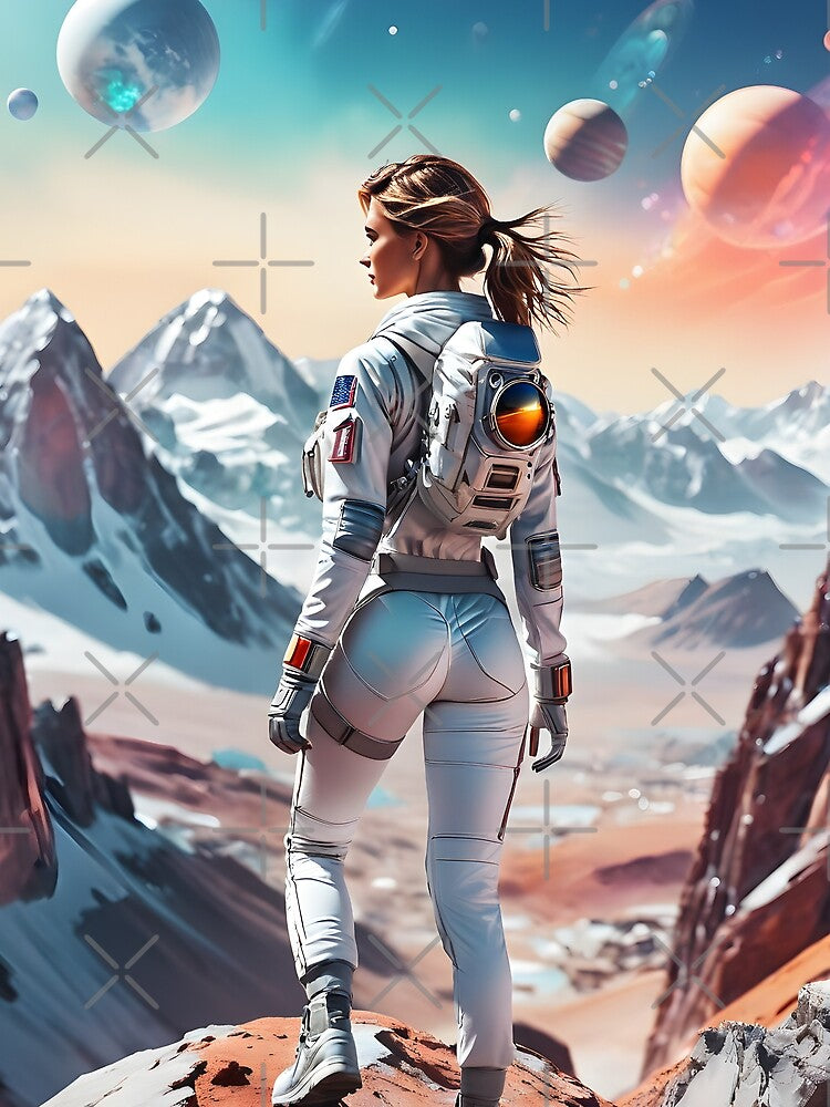 Sci-fi space girl on new planet by icemanphotos