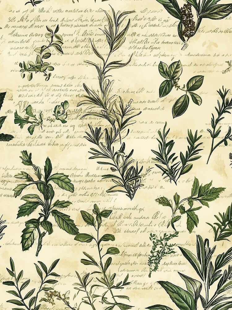 Dark Academia Scholarly Pattern Herbs by Lichtisign