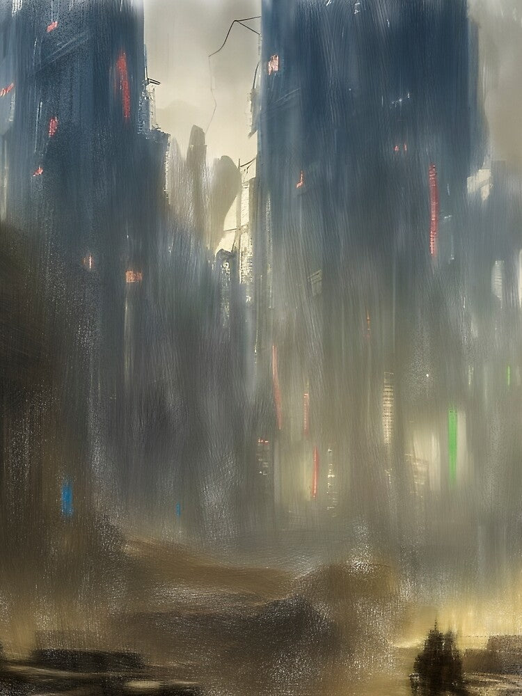 Future Shock Abstract City Skyscrapers by Adrian I Barnett