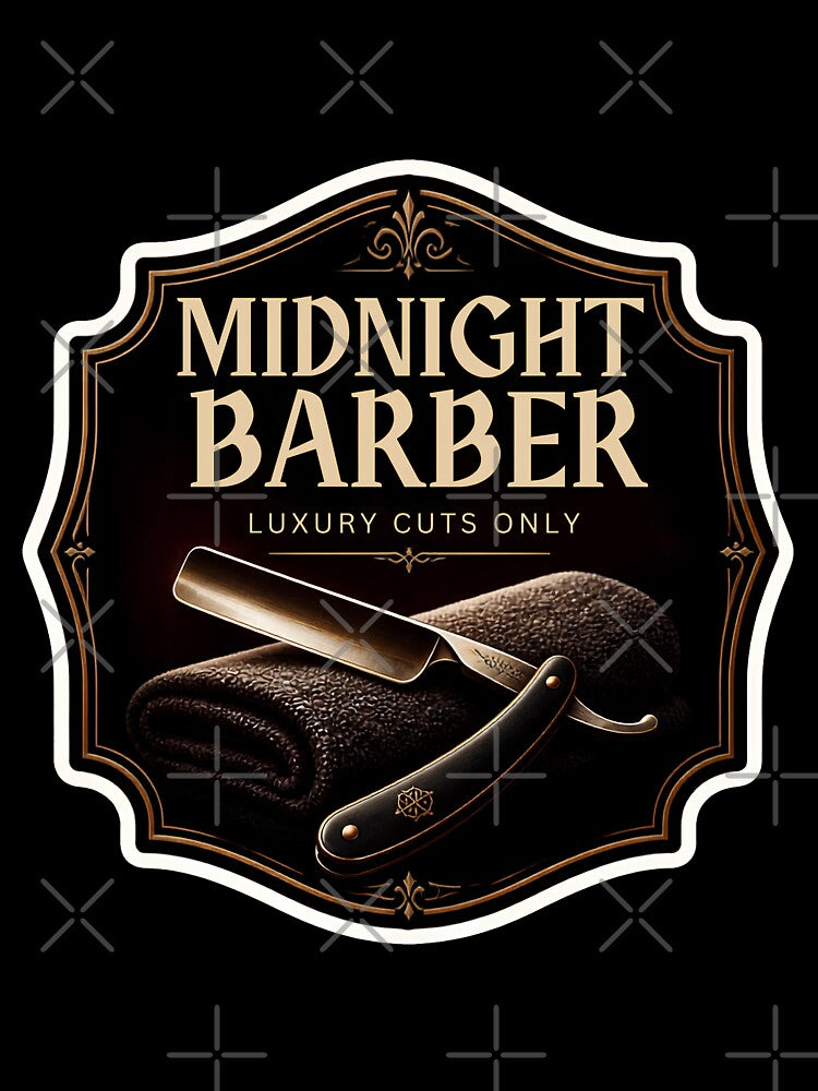 Midnight Barber Luxury Cuts Only Vintage Sign Design by Barber MD Culture
