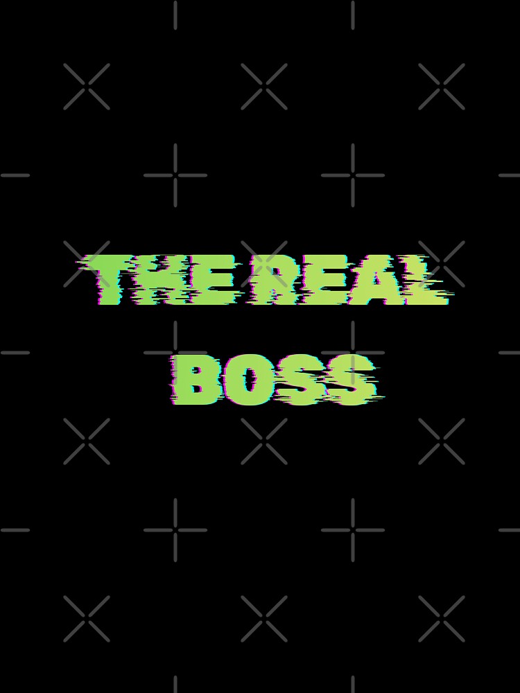 The Real Boss Neon Green Glitch Typography by Rhodes Shop