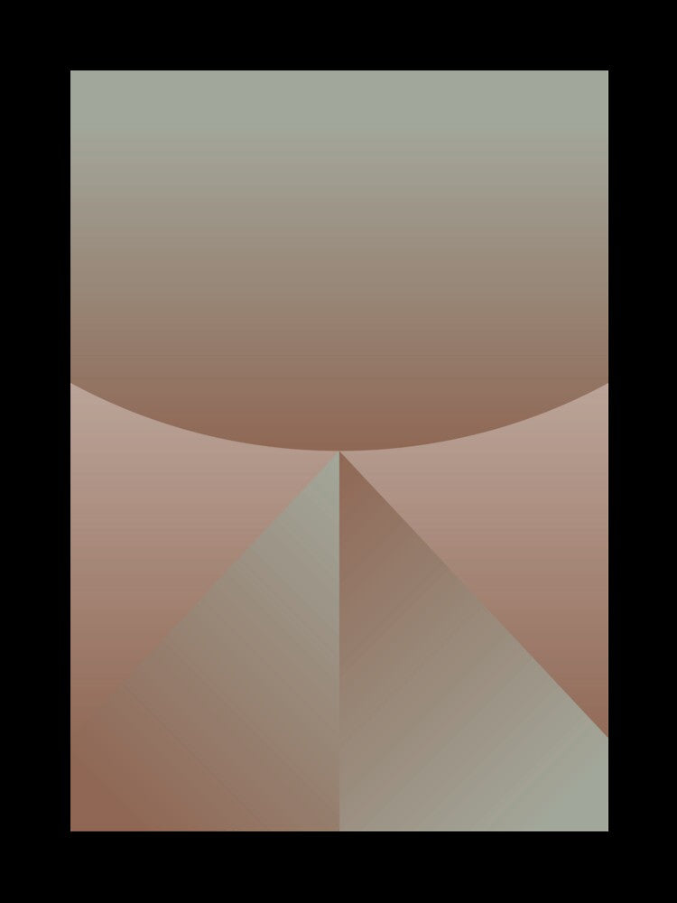 Earth Tone Geometric Pyramid Minimalist Abstract Poster Artwork by ByJacobHam