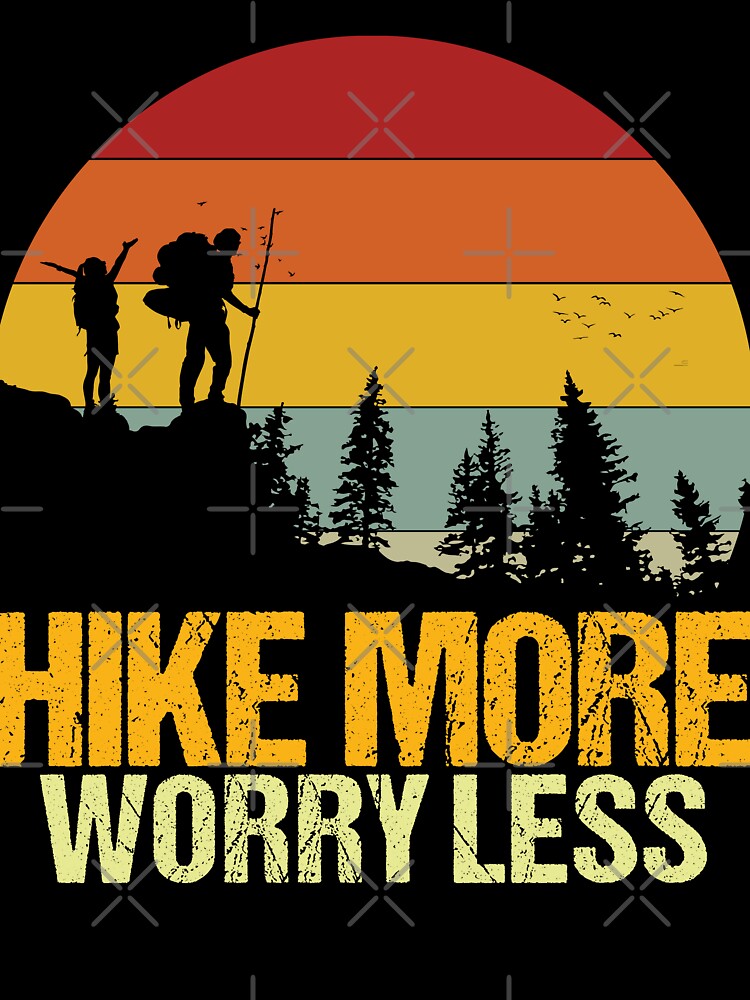 Hike More Worry Less Couple Hikers Matching by amishacreates