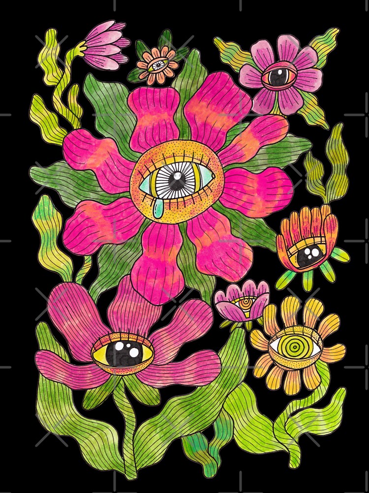 Psychedelic flowers with eyes by sfojszcz