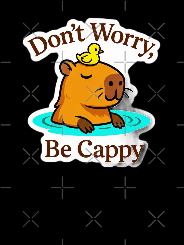 Don’t Worry, Be Cappy – Chill Capybara & Duck Art by R. Leon | Aurora & Douglas
