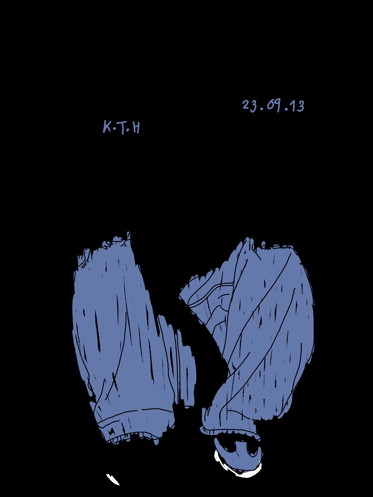 Minimal Line Art K-Pop Singer – Blue Song Aesthetic Illustration by KARAMELLI.ART