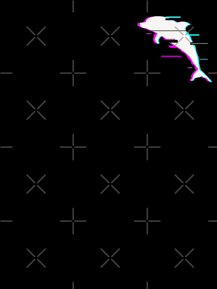 Dolphin Aesthetic Vaporwave Gift Gift Glitch Effect Dolphin by D-C-Designs