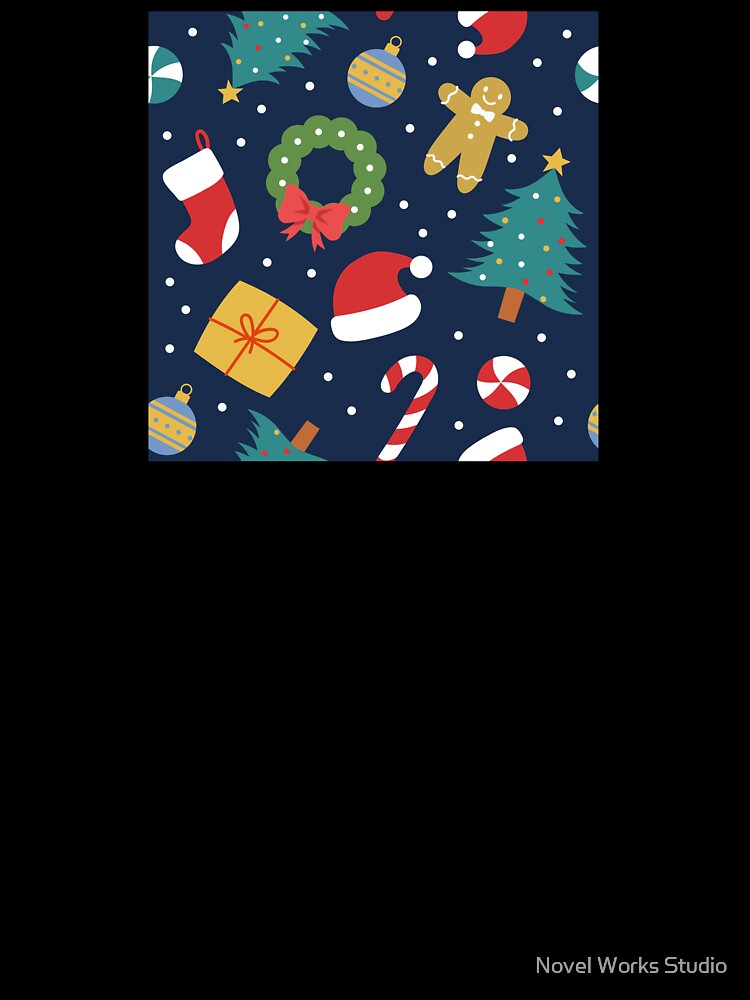 Cute Christmas Pattern – Gingerbread, Candy Canes, and Santa Hats by Novel Works Studio