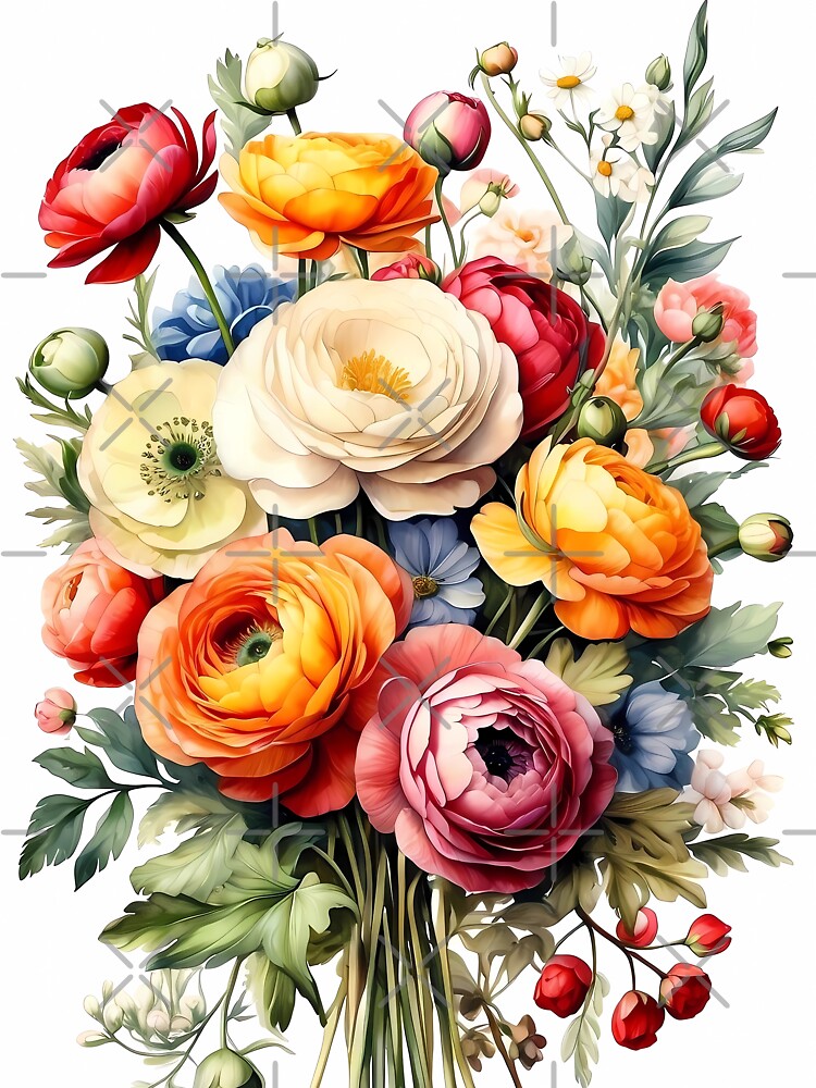 Enchanting Blooms: A Symphony of Ranunculus, Anemones, and Freesias by Chicandcool