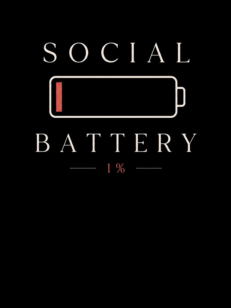 Social Battery 1% – Introvert Humor Minimalist Design by Introvert Chaos Club