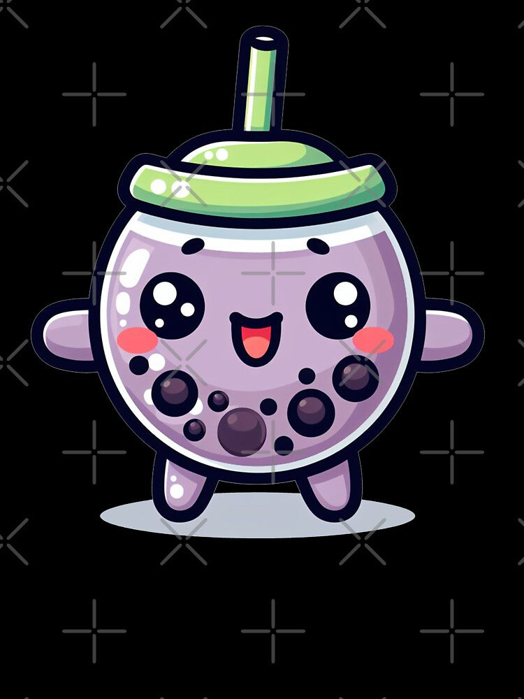 Green grape kawaii bubble tea purple tapioca by SaraDatCool