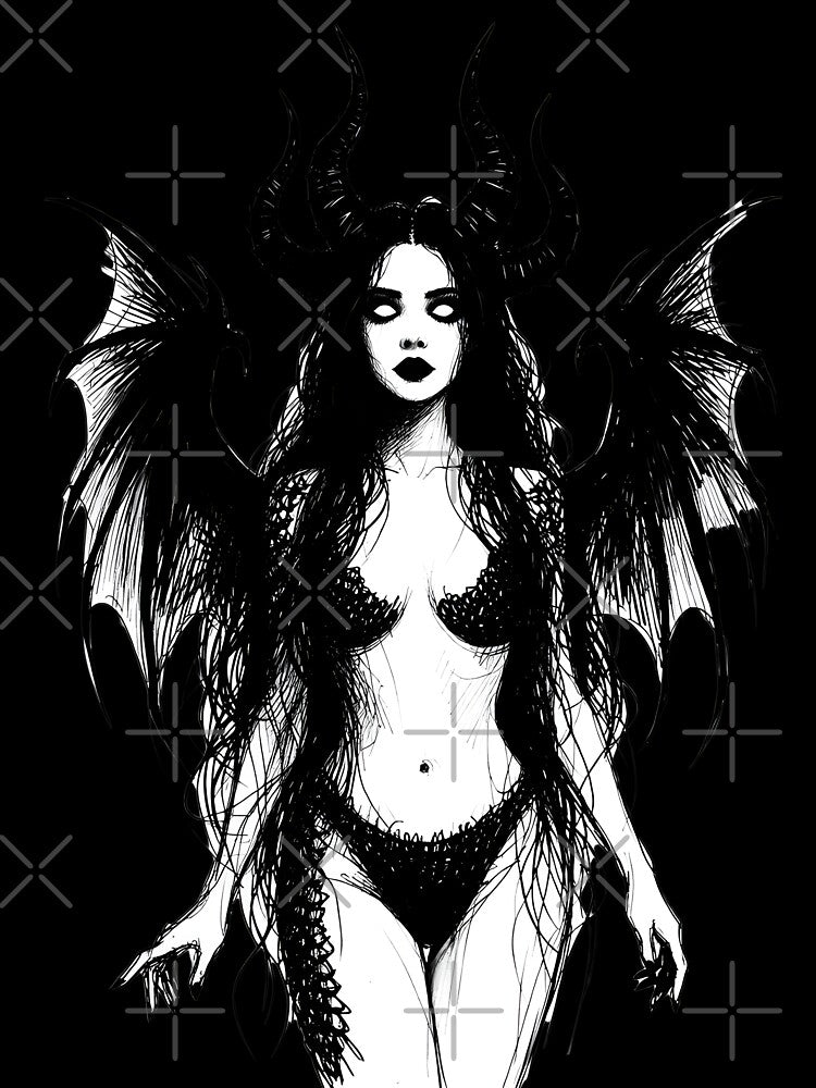 Horned Dragon Woman by Velvet Vulcan Art