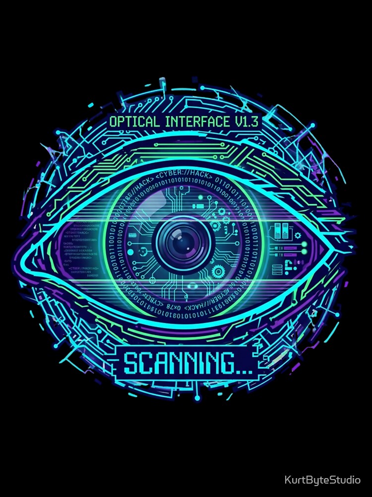Hacker Eye Scan  Cyberpunk Shirt by KurtByteStudio