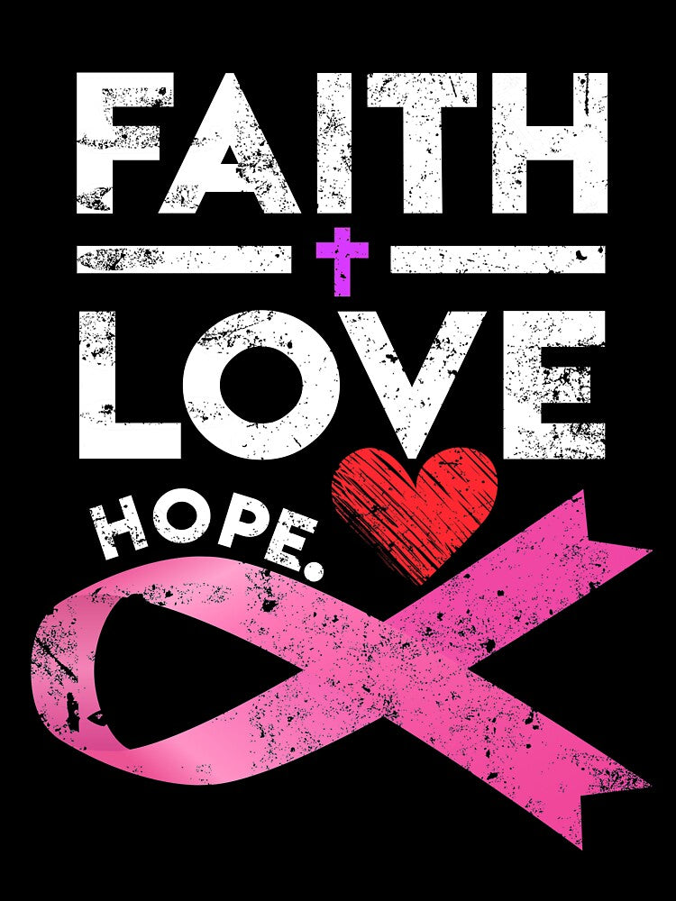 Faith Love Hope Breast Cancer Awareness T-Shirt by AllStarMerch