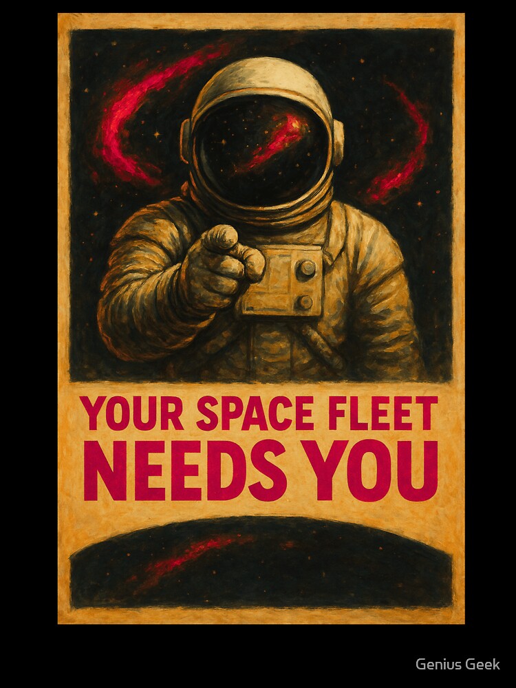 Propaganda Style Poster Space Explorer Vintage by Genius Geek