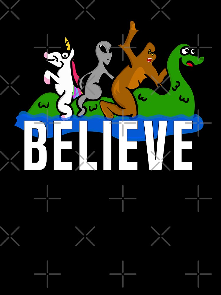 Bigfoot Unicorn Alien Riding Loch Ness Monster Believe by wrestletoys