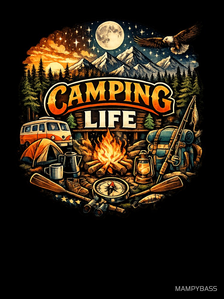 Camping Life – Vintage Outdoor Adventure Design by MAMPYBASS