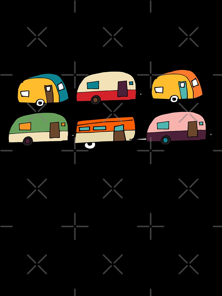 Retro Campers Pink #Midcenturymodern by susycosta