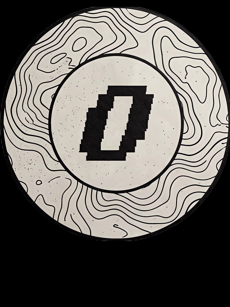 A minimalist contour map circle by Cosmic Dream Studio