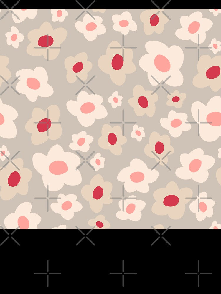 Retro Floral Surface Pattern Taupe & Pink by scorpiolane