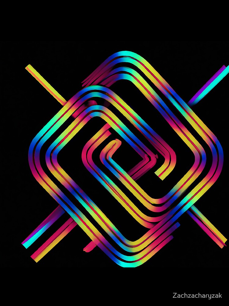 Geometric Symmetry and Bold Colors: A Modern Mid Century Abstract by Zachzacharyzak