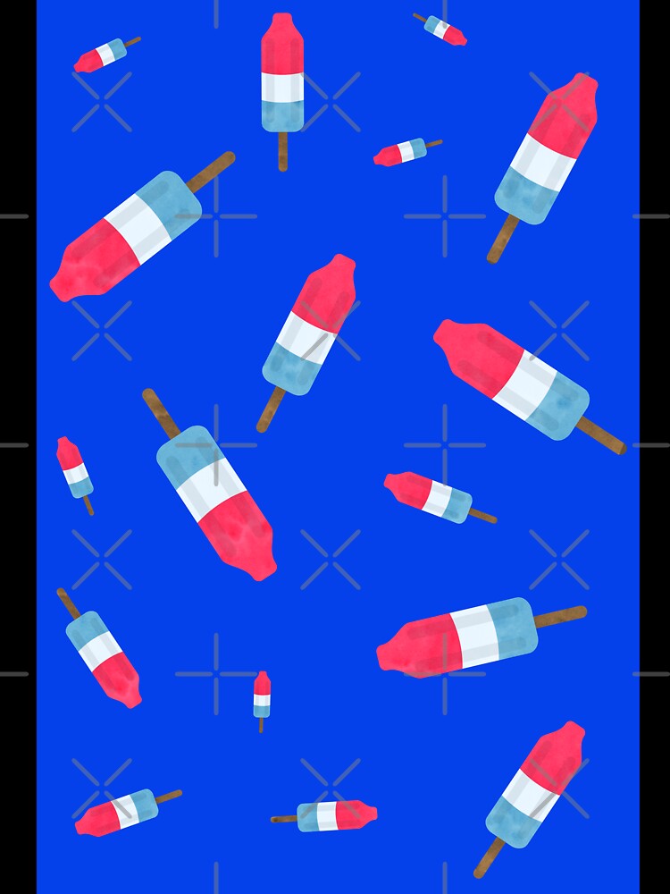 Popsicles -  Retro Pattern - (cobalt blue background) by Octavia Soldani