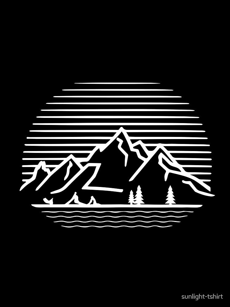 Simple design of mountain and sky by sunlight-tshirt