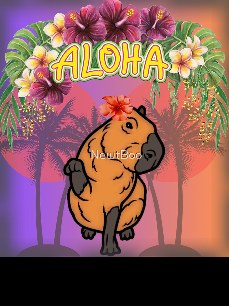 Aloha Capybara - Exotic Vibes and Floral Delights by NewtBoo