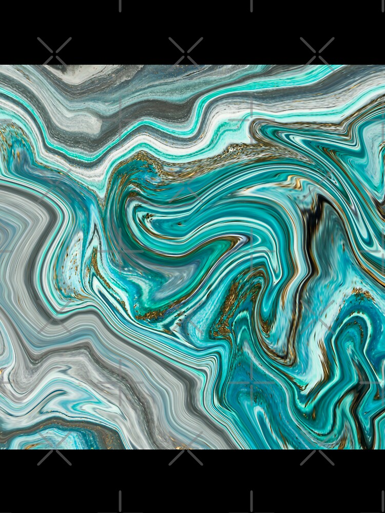 Agate Abstract Teal, Gray, White, Brown Swirl Pattern by silviaol