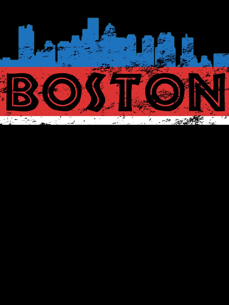 Boston Massachusetts City Tourist Casual Vintage T-Shirts by Zavola
